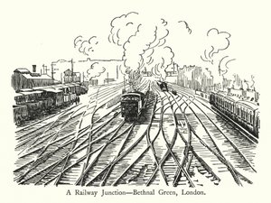 A Railway Junction, Bethnal Green, London (litho) 作： English School