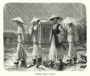 コリアの雨の日（彫刻 作： English School