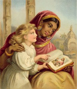 聖書のレッスン-英語の子供を教えるインドの女の子