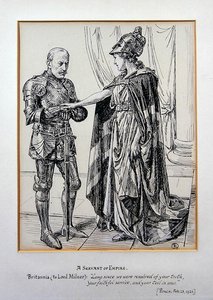 A Servant of the Empire（『パンチ』1921年2月23日号より）（紙にペン・インク 作： English School