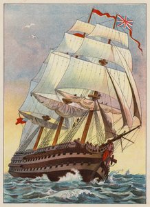 1837 年の戦争の船 (彫刻) 作： English School