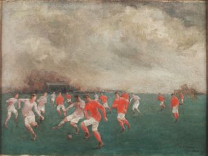 サッカーの試合、1920 作： English School
