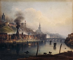 タイン川からのニューカッスルの眺め、1810年頃 作： English School