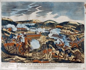 バロッサの戦いの眺め、1811年（色の木版画） 作： English School