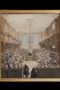 B.コール（fl.1748-75）によって刻まれた貴族院の眺め（手描きの彫刻） 作： English School
