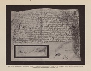 ジョージ1世の "血税 "証明書」（リトグラフ） 作： English School