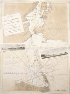 ニューヨーク港の海図、1774-1779 作： English School