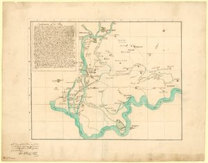 1766年2月6日に修正された、アクスブリッジから新しい川をもたらすための1721年に計画された計画のコピー 作： English School