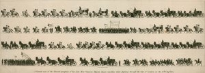 1821年8月14日にロンドン市を通過したときの彼女の亡くなった最も優雅な女王キャロラインの葬列の正しい見方 作： English School