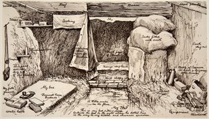 泥の大邸宅のフラット、パレード、フランス：イギリス海軍の士官たちが描いたスケッチ、イラストレイテッドウォーニュース 作： English School