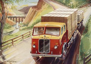 貨物自動車が積荷でロンドンまで雷鳴 作： English School