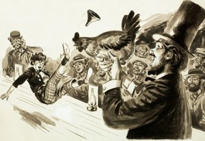 ステージで鶏肉を生産する魔術師 作： English School