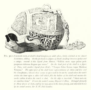 最近のスチュアート展に出品された銀無垢の「メメント・モリ」（死の頭）時計 作： English School