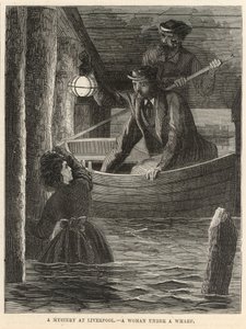 リバプールの謎。ふ頭の下の女性 作： English School