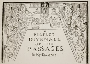 新聞の見出し、17世紀、イギリス国民のハチンソン物語、1923年頃のイラスト 作： English School