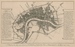 1642年と1643年に議会の命令により強化されたロンドンの都市と郊外の計画 作： English School