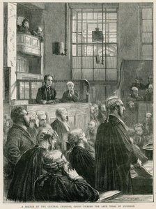 OConnor裁判後期の中央刑事裁判所でのスケッチ 作： English School