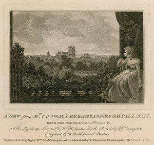 ミセスコスウェイズの朝食ルーム、ポールモールからの眺め、ミセスコスウェイの肖像画 作： English School