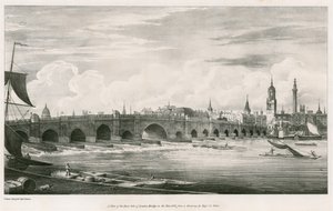 1827年のロンドン橋の東側の眺め 作： English School