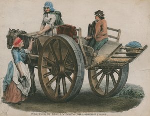 馬車に乗った女性と子供 作： English School