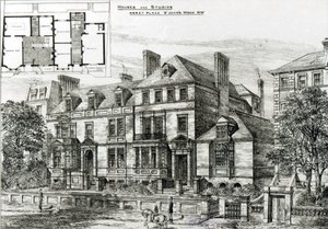 1878年1月18日、ビルディングニュースのセントジョンズウッド修道院 作： English School