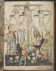 追加。 47682、f.32、十字架、Holkham Bible Picture Book、c.1320-30（ベラム）から 作： English School