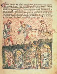 追加 47682 f.6 「ホルカム聖書」からのカインとその子孫、c.1320-30 (ベラム) 作： English School