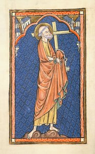 追加 50000 f.7v St. Peter、Oscott Psalter、c.1270 (ベラム) から 作： English School