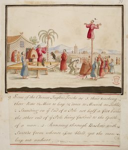 追加。 5353、f.71 中国のジャグラーのトリックの一部、さまざまな国の衣装のコレクションから 作： English School