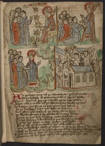 MS 37049, f.22 The Carthusian Miscellany (Religious Prose and Verse) in Northern English を追加。マンデビルの旅の縮図 (要約) (紙にインクとカラー) を含む 作： English School
