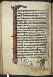 「Rutland Psalter」から MS 62925 f.87v を追加、1260 年頃 (ベラム紙にインク、色、金) 作： English School