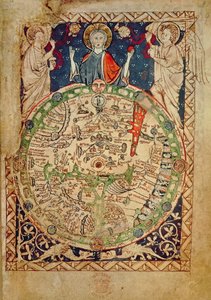 追加の Ms 28681、f.9: 世界地図 (ベラム) 作： English School