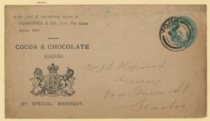 Rowntree＆Co、The Cocoa Works、Yorkの住所ラベル 作： English School