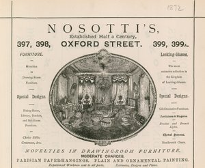 Nosottis家具店、397-399オックスフォードストリートの広告 作： English School