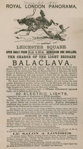 バラクラバの光旅団のチャージをフィーチャーしたロイヤルロンドンパノラマの広告 作： English School