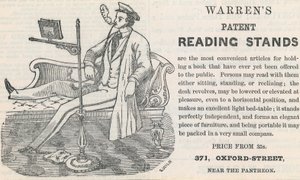 Warrens特許リーディングスタンドの広告 作： English School