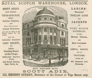 Royal Scotch Warehouse、115 Regent Street、ロンドンの広告 作： English School