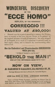コレッジョ（アントニオアレグリ）による絵画Ecce Homoのレプリカの展示の広告 作： English School