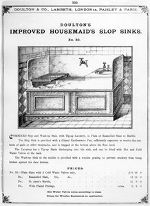&39;Doulton&39;s Improvement Housemaid&39;s Slop Sinks&39;の広告、1880年代頃