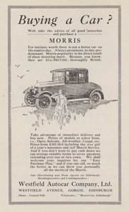 モリス車の広告、1926年 作： English School