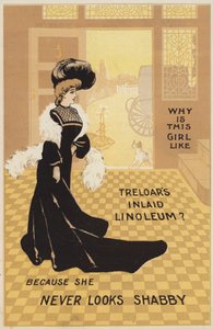 Treloars象眼リノリウムの広告 作： English School