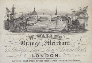 W Waller, Orange Merchant, Londonの広告（リトグラフ版 作： English School