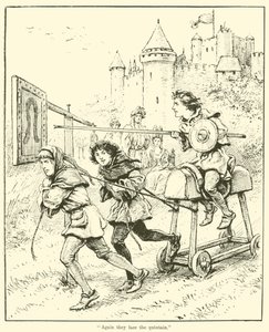 "Again they face the quintain" (エングレービング) 作： English School