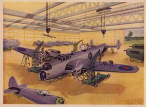 航空機工場（カラーリトグラフ） 作： English School