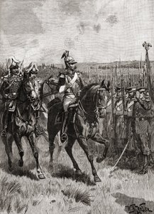 Alexandre II da Rússia revisando seu exército em Sebastopol durante a Guerra da Criméia 作： English School
