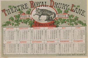 Theater Royal Drury Laneによって発行された1869年のアルマナック 作： English School