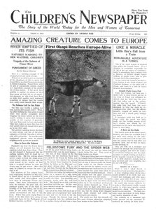 驚くべき生き物がヨーロッパにやってくる、1919年8月の「The Children&39;s Newspaper」の最初のページ（新聞）