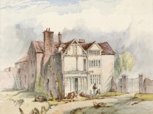 ロンドンのプットニーにある古い建物。絵画（紙にトイレ） 作： English School