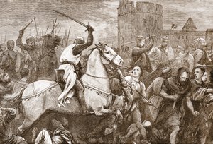 ワルデン人に対する初期の教皇十字軍、James Aitken Wylie (1808-1890) による「The History of Protestantism」のイラスト、パブ。 1878年（彫刻） 作： English School