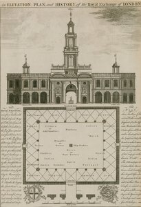 ロンドン王立証券取引所の標高、計画、歴史 作： English School